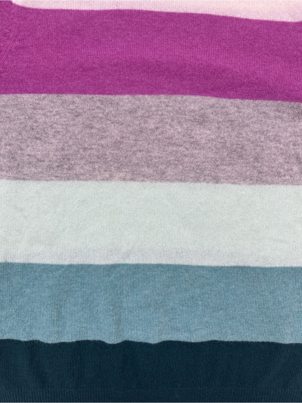 Charter Club Luxury 100% Cashmere Multicolor Stripe Crewneck Soft knit Sweater L - Picture 8 of 8